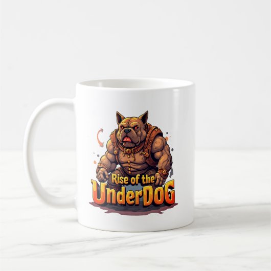 Underdog-Aufstieg-Tasse – Motivierende Kaffeetasse (Links)