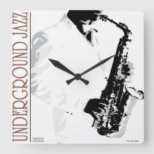 Underground Jazz Wall Clock Quadratische Wanduhr