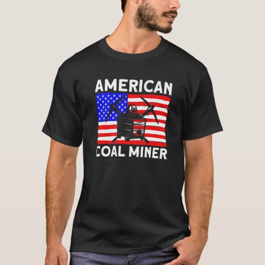 Underground Mining American Coal Miner American Co T-Shirt (Vorderseite)