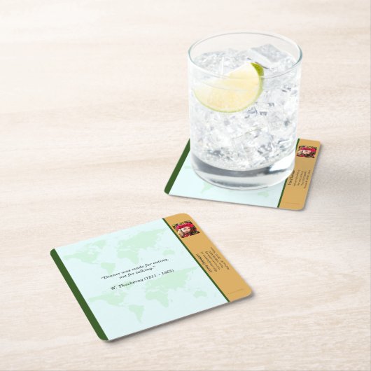 Underlägg — Connect, World Rechteckiger Pappuntersetzer (Vor Ort)