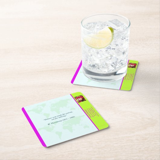 Underlägg — Connect, World Rechteckiger Pappuntersetzer (Vor Ort)