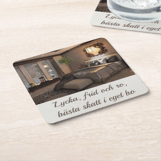 Underlägg — Eget bo Rechteckiger Pappuntersetzer (angewinkelt)