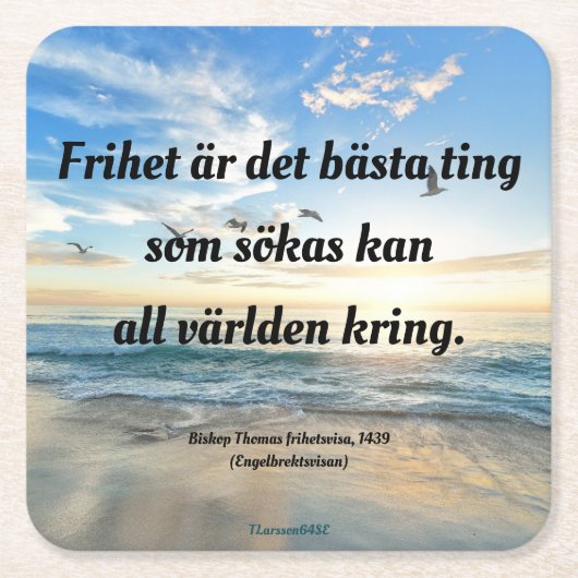 Underlägg — Frihet Rechteckiger Pappuntersetzer (Vorderseite)