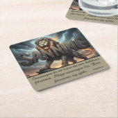 Underlägg — Lejon, sanning Rechteckiger Pappuntersetzer (angewinkelt)