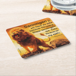 Underlägg — Lejon, sanning Rechteckiger Pappuntersetzer