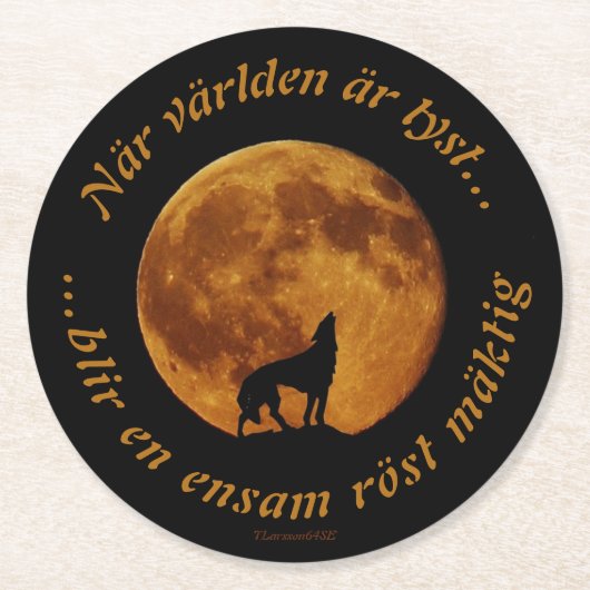 Underlägg — Mäktig röst Runder Pappuntersetzer (Vorderseite)