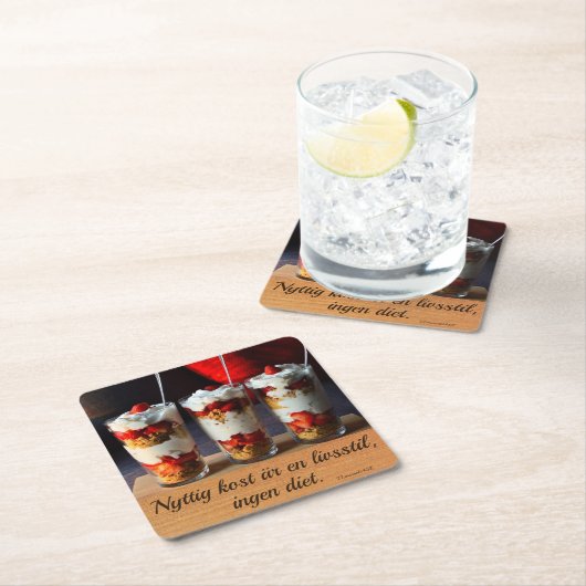 Underlägg — Nyttig kost Rechteckiger Pappuntersetzer (Vor Ort)