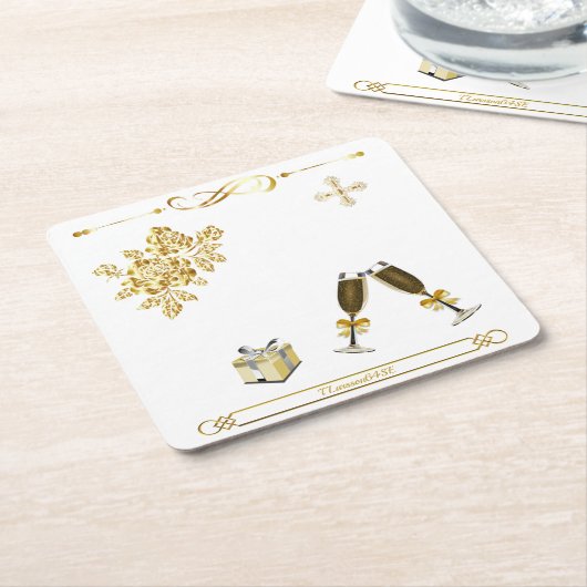 Underlägg — Party Rechteckiger Pappuntersetzer (angewinkelt)