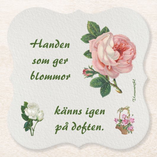 Underlägg — Rosor Untersetzer (Vorderseite)