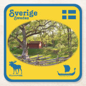 Underlägg — Sverige Rechteckiger Pappuntersetzer (Vorderseite)