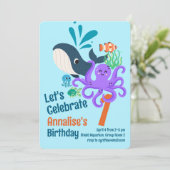 Undersea Aquarium Birthday Invitation Einladung (Stehend Vorderseite)