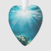 Undersea Underwater Diving  Dated Photo Custom Ornament (Vorderseite)