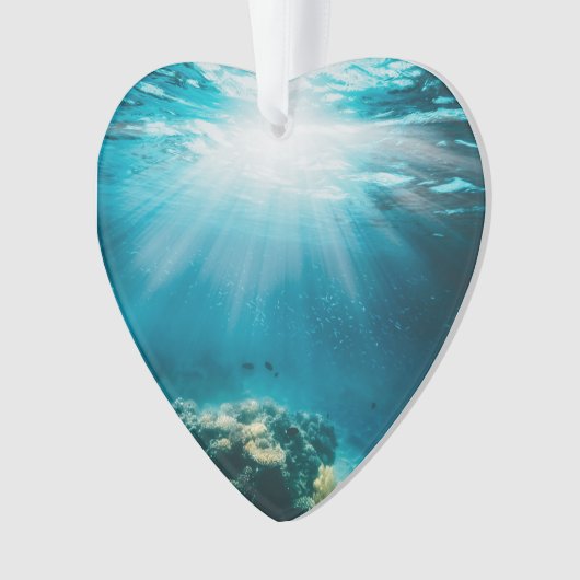 Undersea Underwater Diving Dated Photo Custom Ornament (Vorderseite)