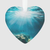 Undersea Underwater Diving  Dated Photo Custom Ornament (Vorderseite)