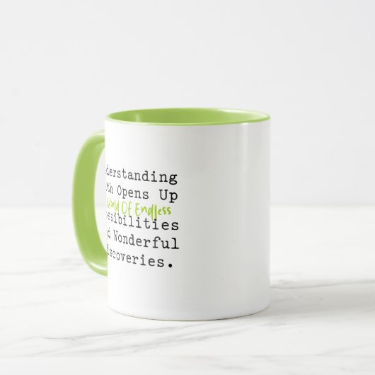 Understanding Math Endless Possibilities World Tasse (Vorderseite Links)