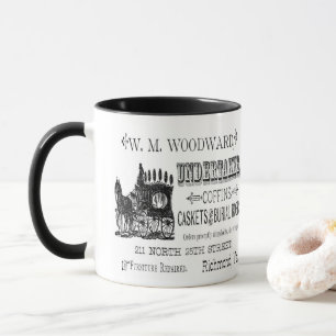 Undertaker Vintage-Werbung Makabre Kaffeetasse