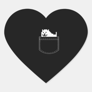 Undertale Dog Pocket Tee Herz-Aufkleber