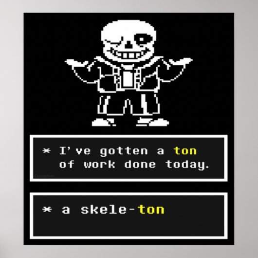 Undertale - Sans Skeleton - Undertale Poster (Vorne)