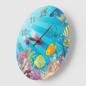 Underwater 2 Wall Clocks Numerals Optionen Große Wanduhr (Winkel)