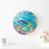 Underwater 2 Wall Clocks Numerals Optionen Große Wanduhr (Zuhause)