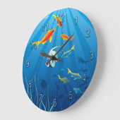 Underwater 3 Wall Clocks Numerals Optionen Große Wanduhr (Winkel)