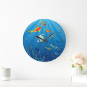 Underwater 3 Wall Clocks Numerals Optionen Große Wanduhr (Zuhause)