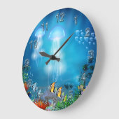 Underwater 7 Wall Clocks Numerals Optionen Große Wanduhr (Winkel)