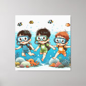 Underwater Adventure with Friends Leinwanddruck (Vorderseite)