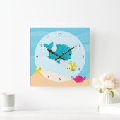 Underwater Animals Quadratische Wanduhr (Zuhause)