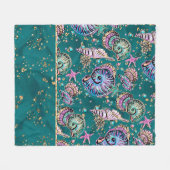 Underwater Aquamarin Luxe | Green Pastel Gold Seas Fleecedecke (Vorderseite (Horizontal))