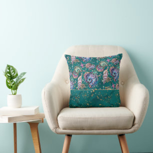 Underwater Aquamarin Luxe Green Pastel Gold Seas Kissen