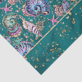 Underwater Aquamarin Luxe | Green Pastel Gold Seas Seidenpapier (Ausschnitt)