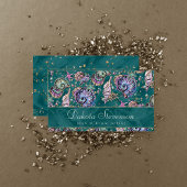 Underwater Aquamarin Luxe | Green Pastel Gold Seas Visitenkarte