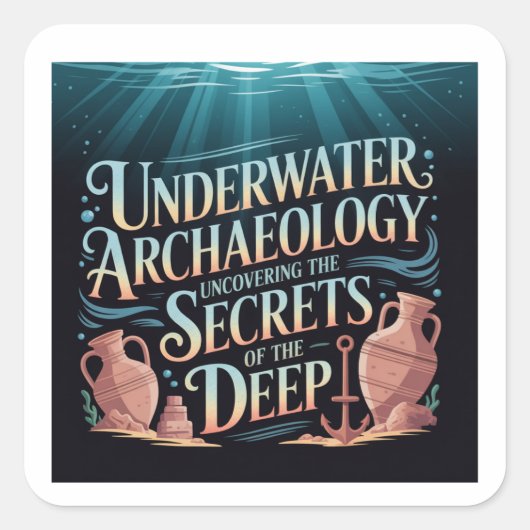 underwater archaeology quadratischer aufkleber (Vorderseite)