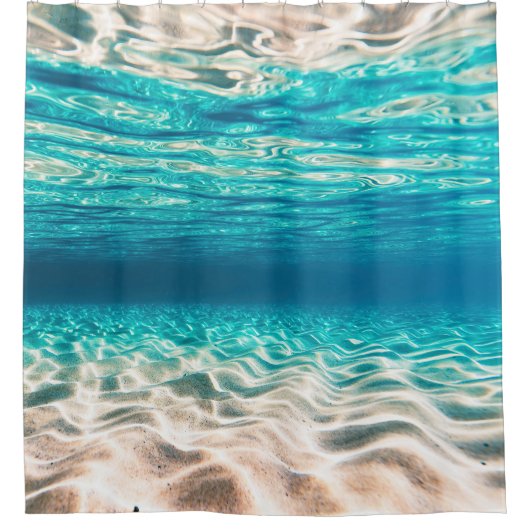 Underwater Beach Sand Mirror Duschvorhang (Vorderseite)
