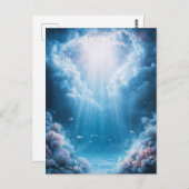 Underwater Blue Coral Reef with Sunlight Beams Postkarte (Vorne/Hinten)