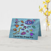 Underwater Blue Heaven Happy Birthday Card Karte (Gelbe Blume)