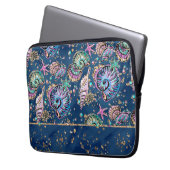 Underwater Blue Luxe | Pastel Gold Seashells Laptopschutzhülle (Vorderseite Links)