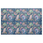 Underwater Blue Luxe | Pastel Gold Seashells Stoff (Yard (91,4 cm))