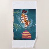 Underwater Corgi at the Beach Strandtuch (Vorderseite)