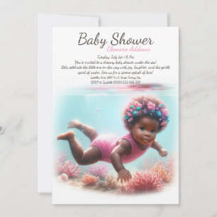 Underwater Dreams Wasserfarben-Baby-Party Einladung