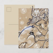 Underwater Friends Dolphin Mermaid Postkarte (Vorne/Hinten)