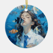 Underwater Girl Ceramic Ornament (Vorne)