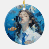 Underwater Girl Ceramic Ornament (Hinten)