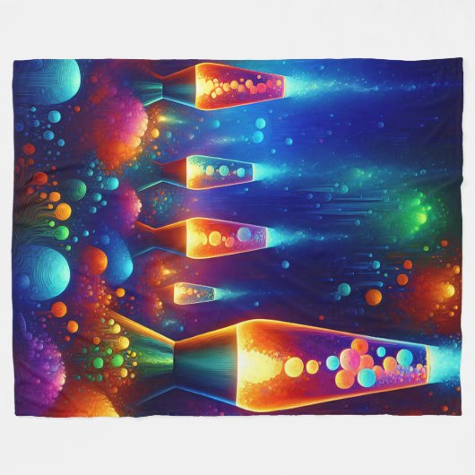 "Underwater Lava Lamp Fantasy" Fleecedecke (Vorderseite (Horizontal))