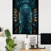 Underwater Library Fantasy Art Poster (Heimbüro)