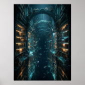 Underwater Library Fantasy Art Poster (Vorne)