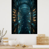 Underwater Library Fantasy Art Poster (Küche)
