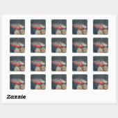 Underwater Life, FISH: ein farbenfroher Stoplight Quadratischer Aufkleber (Blatt)