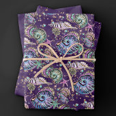 Underwater Lila Luxe | Dark Pastel Gold Sea Life Geschenkpapier Set